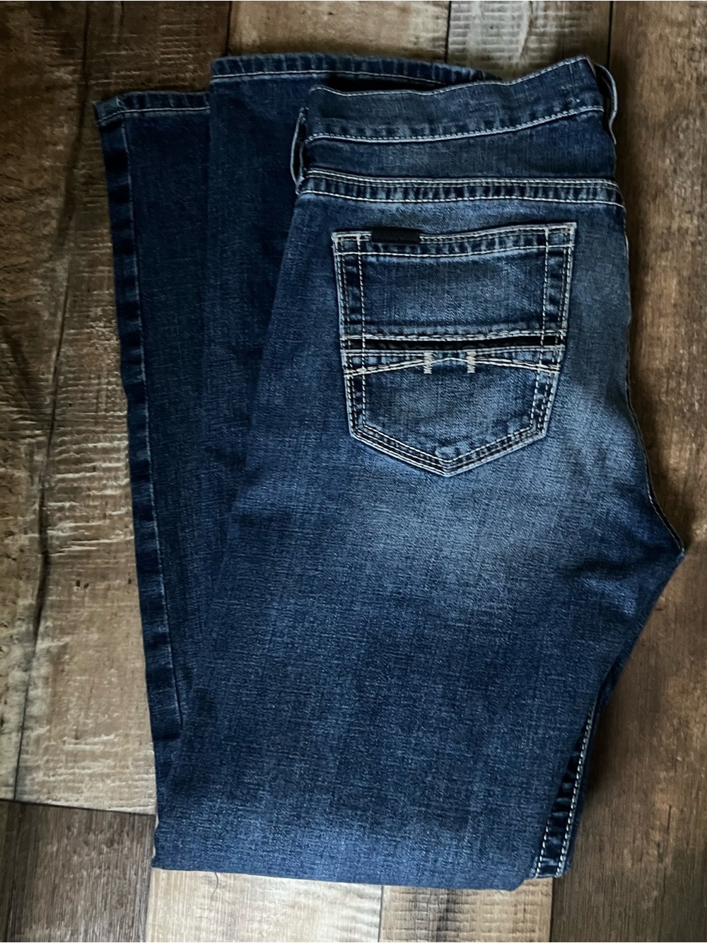 Ariat Men's Straight Relaxed Fit Dark Blue Denim Jeans